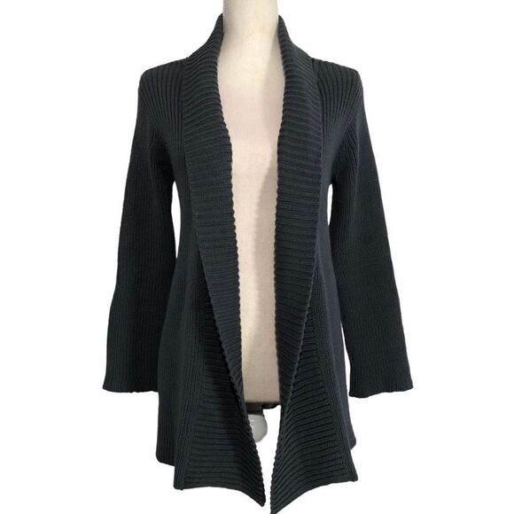 Wooden Ships Open Front Cardigan Ribbed Knit Mid-weight Size S/M - Picture 1 of 10
